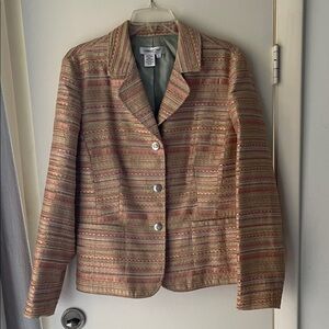 Coldwater Creek Earthy Toned Striped Blazer